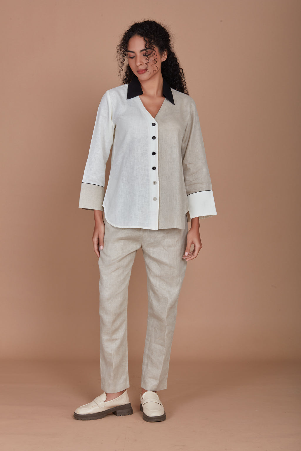 Patterned  Linen Shirt