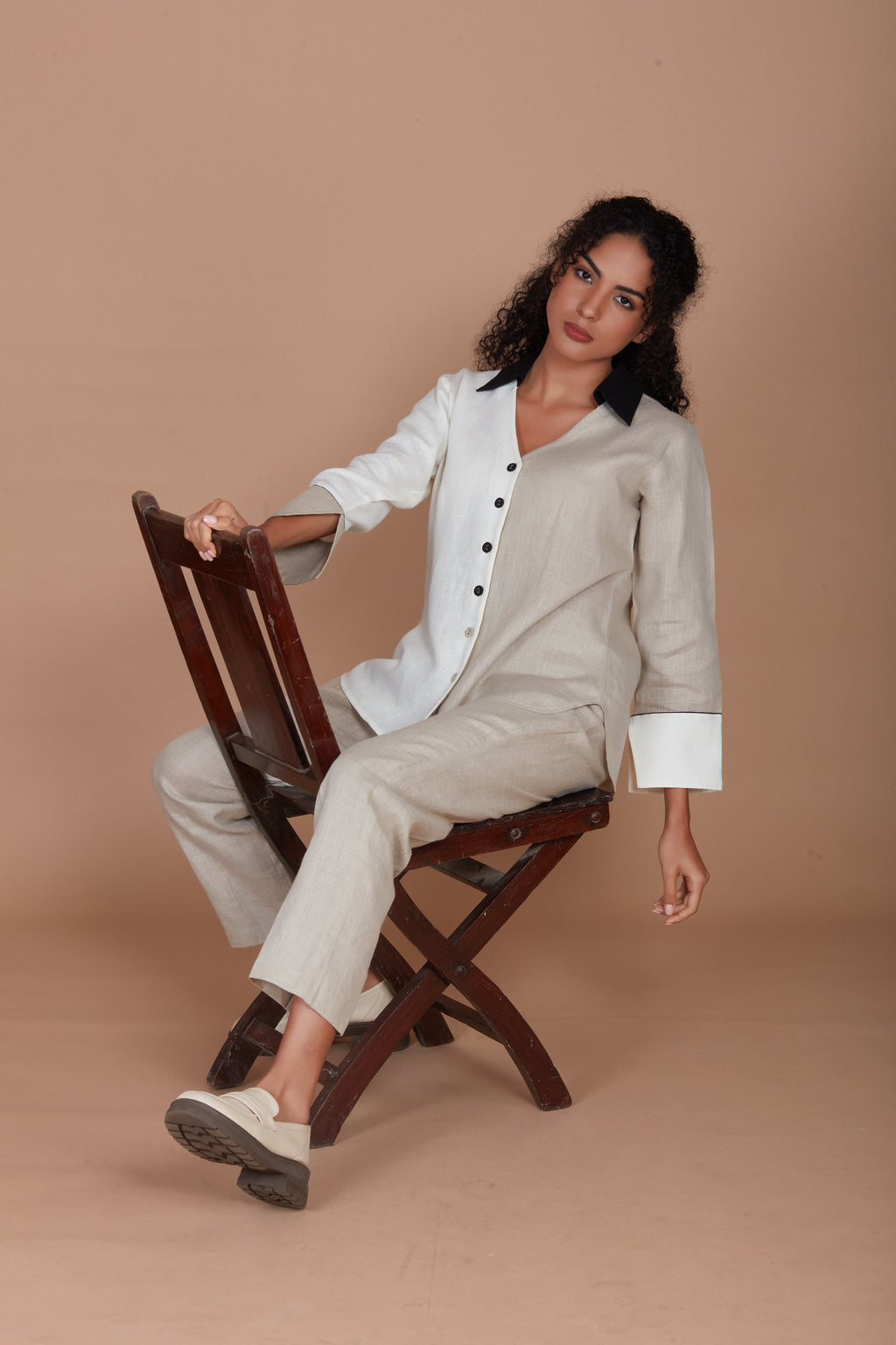 Patterned  Linen Shirt