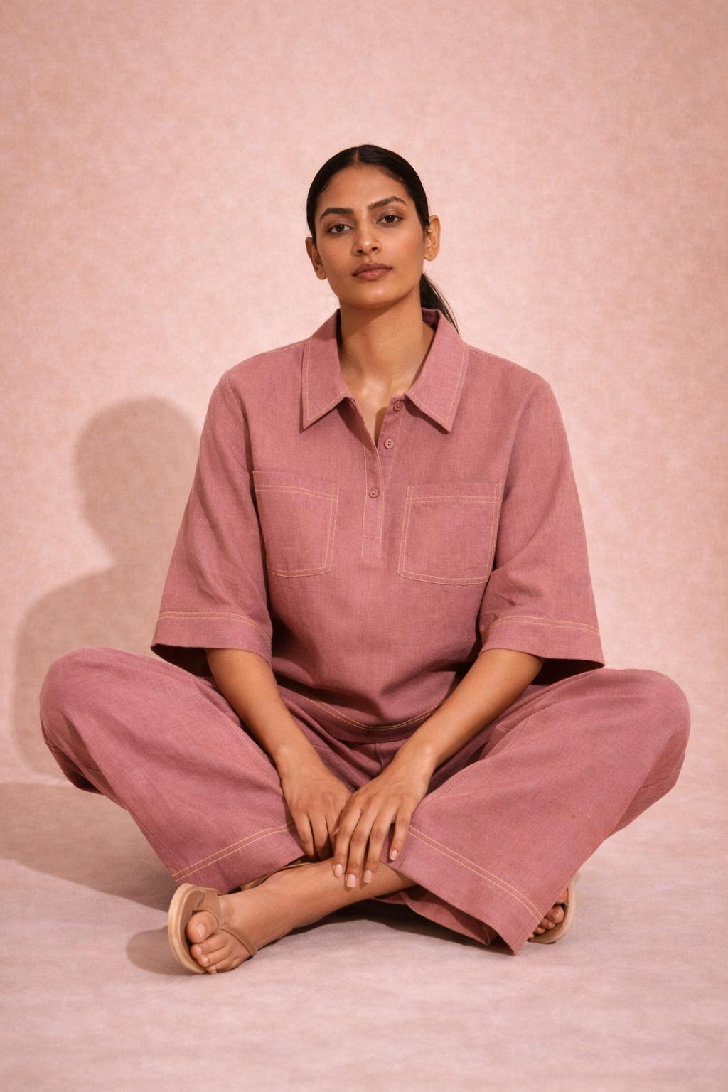 PINK Linen pocket co-ord