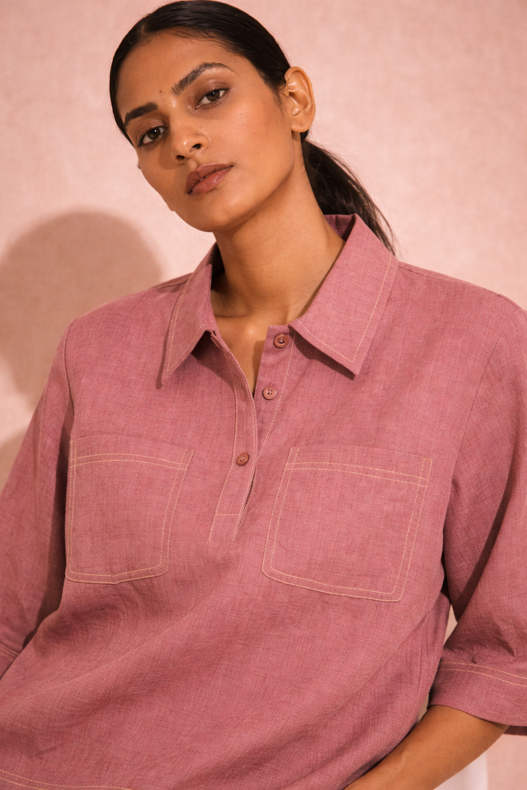 PINK Linen pocket co-ord