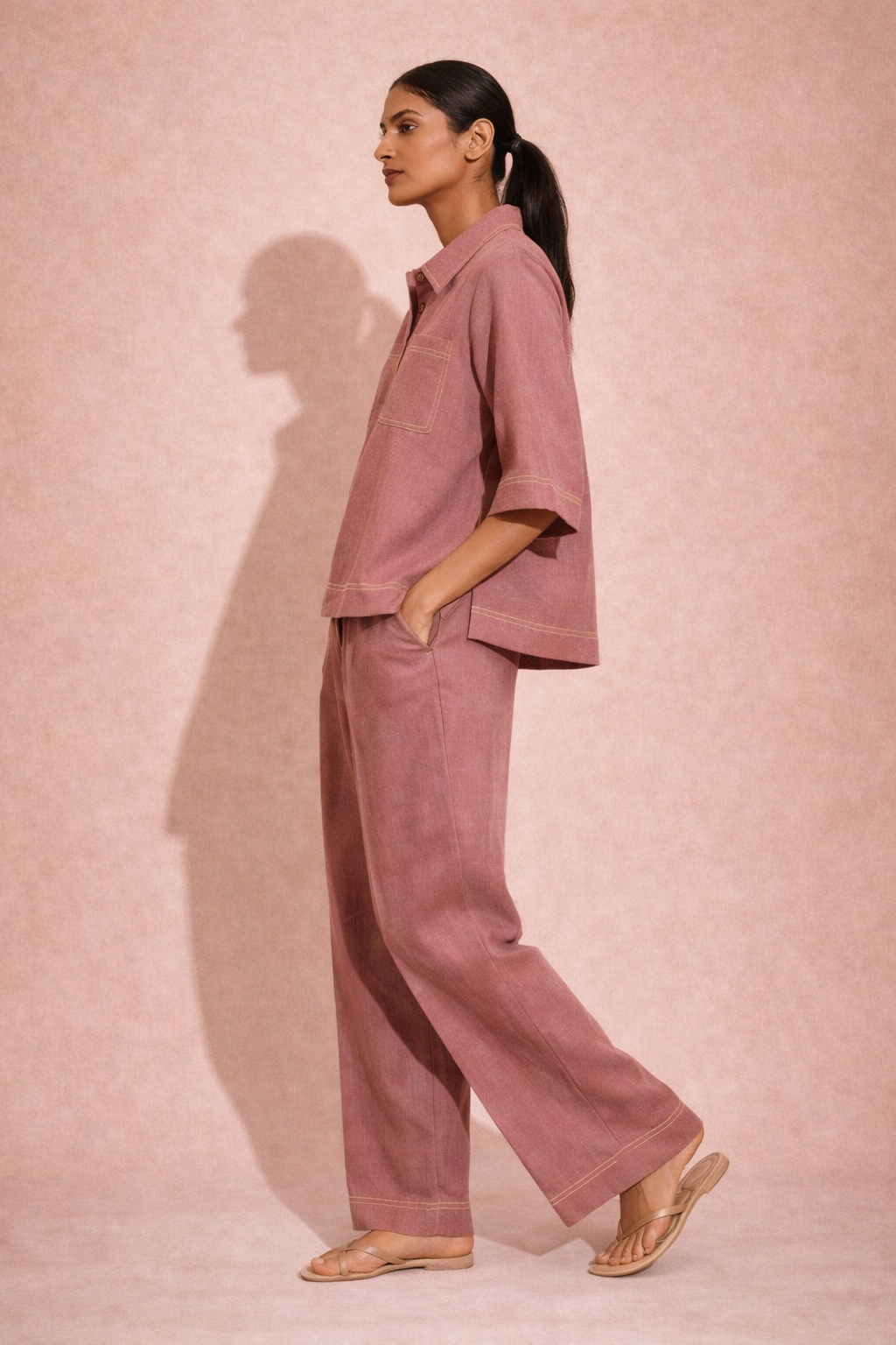 PINK Linen pocket co-ord