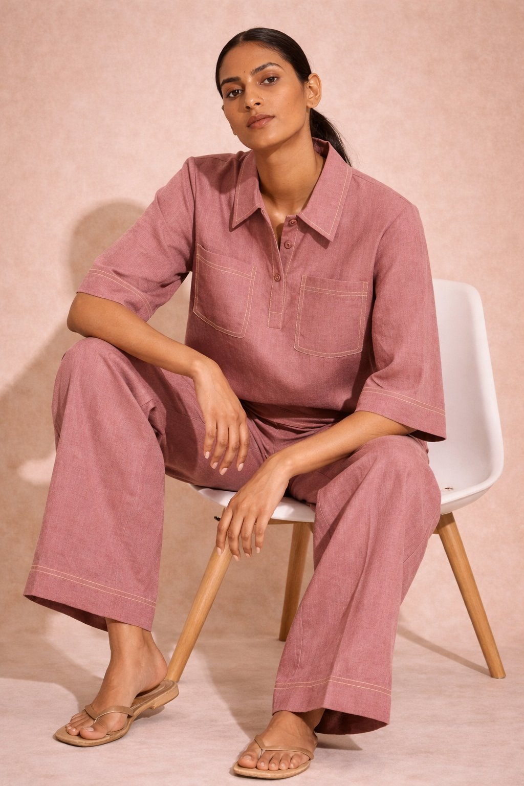 PINK Linen pocket co-ord