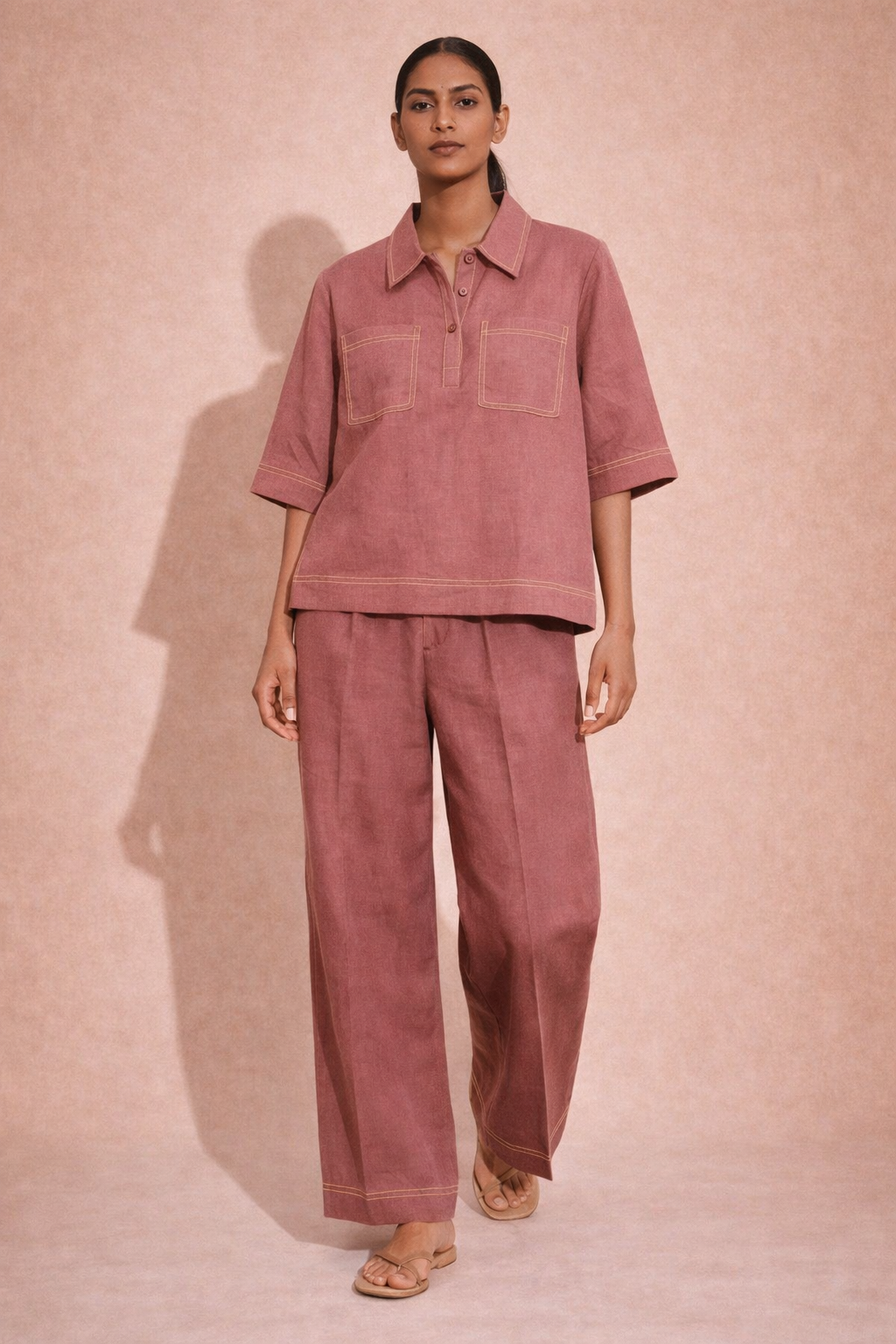 PINK Linen pocket co-ord
