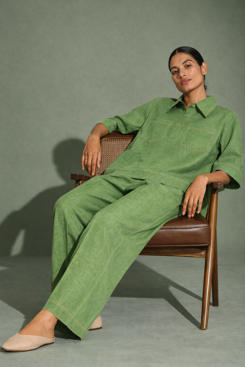 Sage Earth Linen pocket co-ord