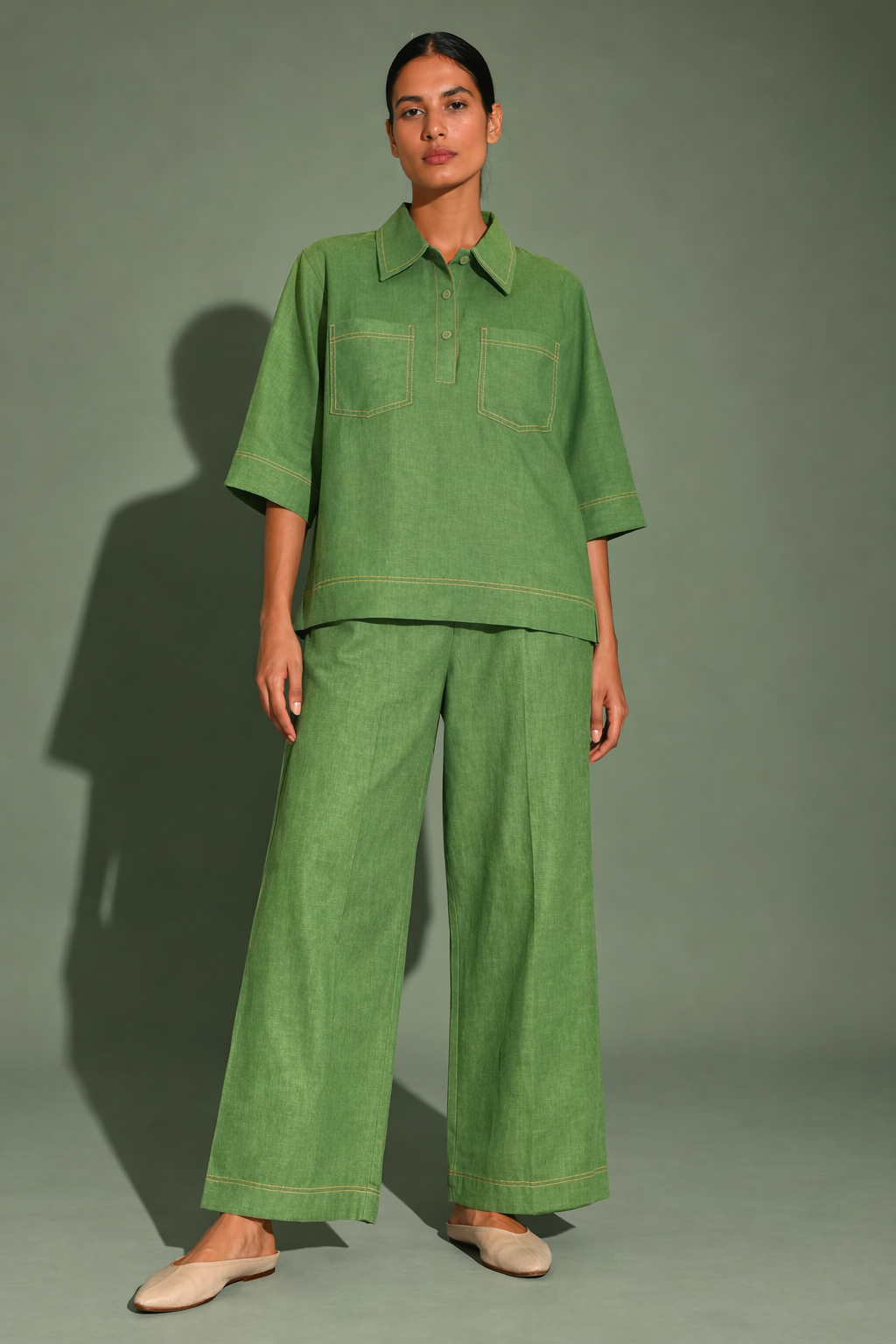 Sage Earth Linen pocket co-ord