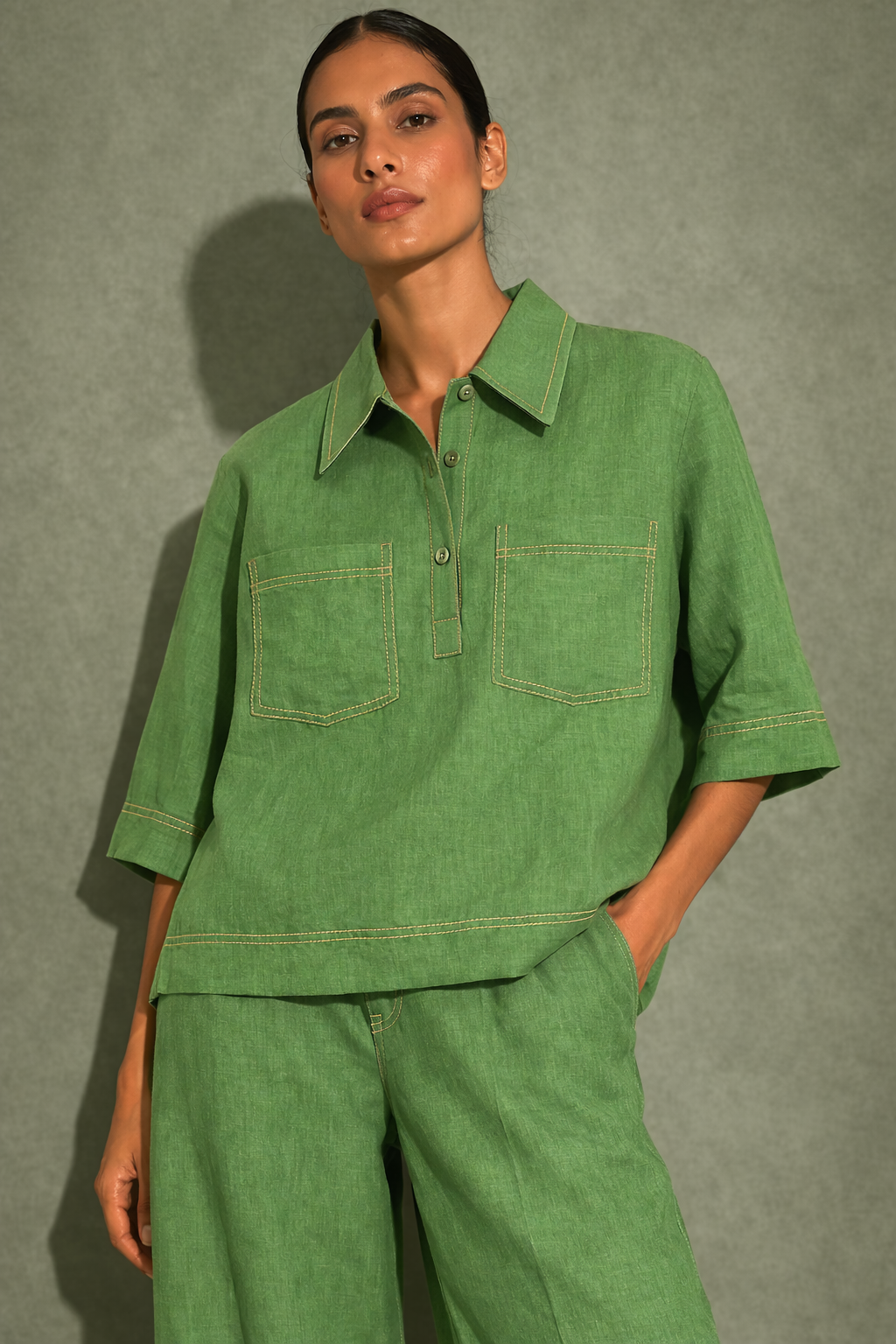 Sage Earth Linen pocket co-ord