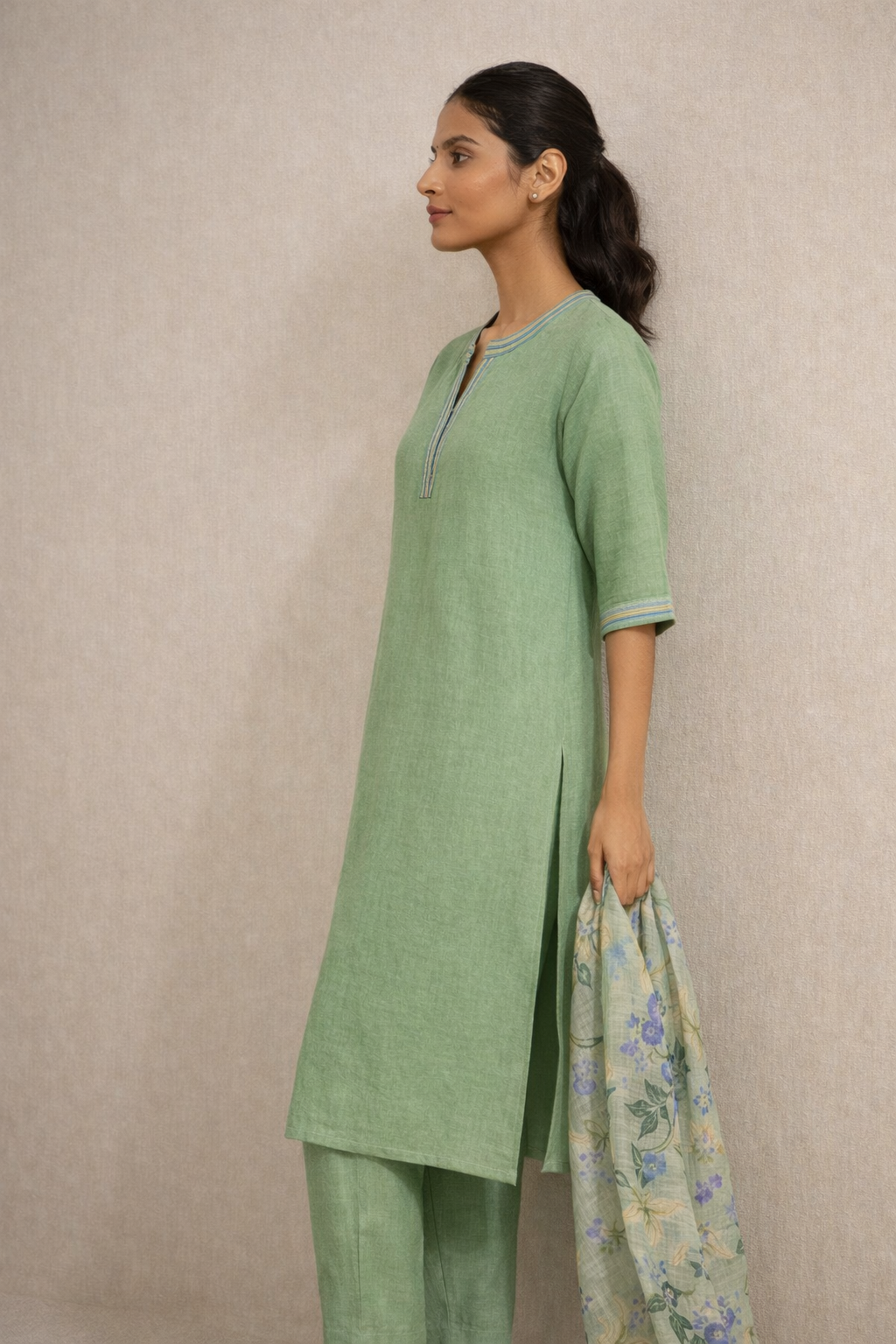 Blush Linen DUPATTA  Set