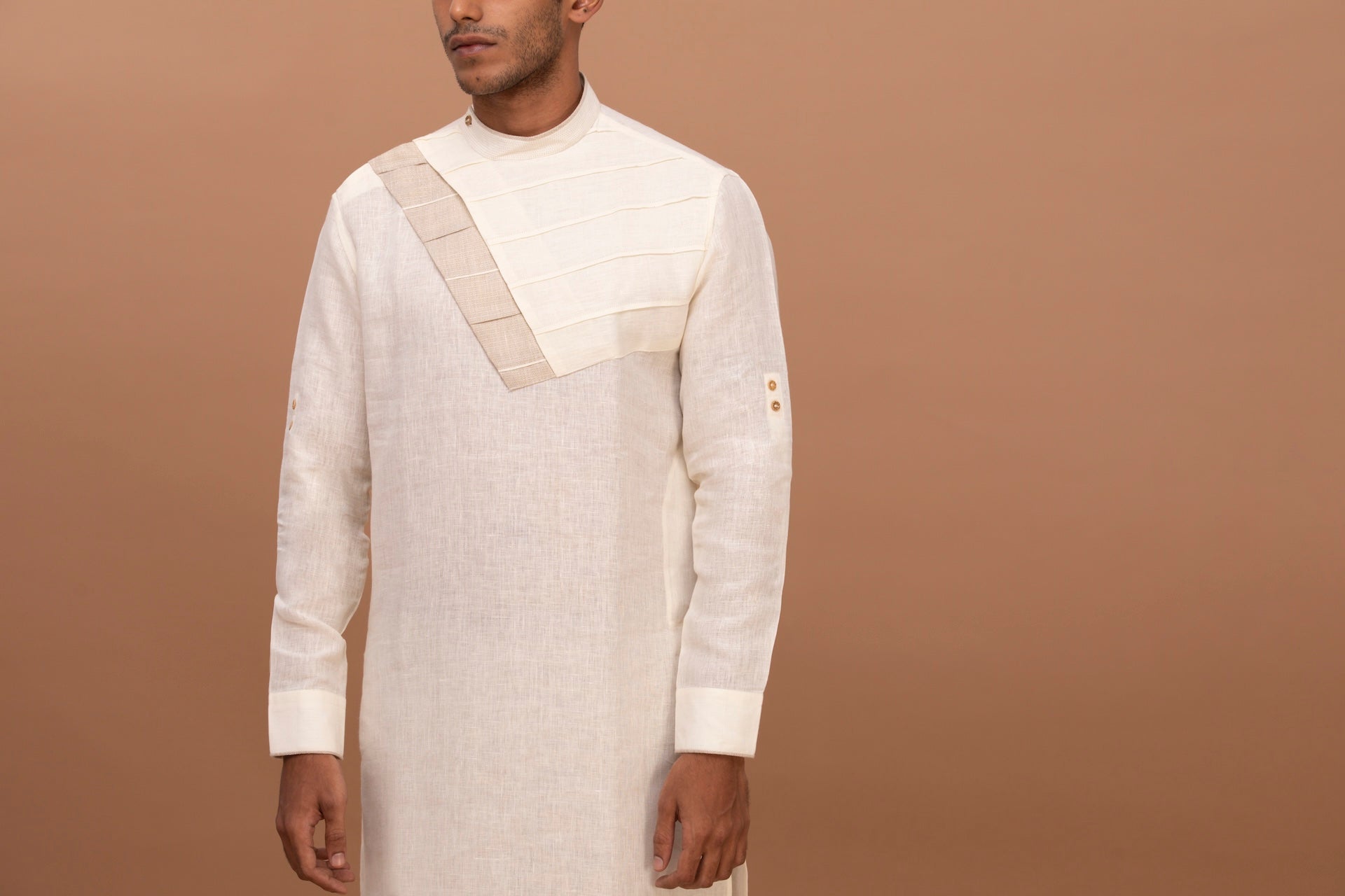 PATTERNED LINEN KURTA