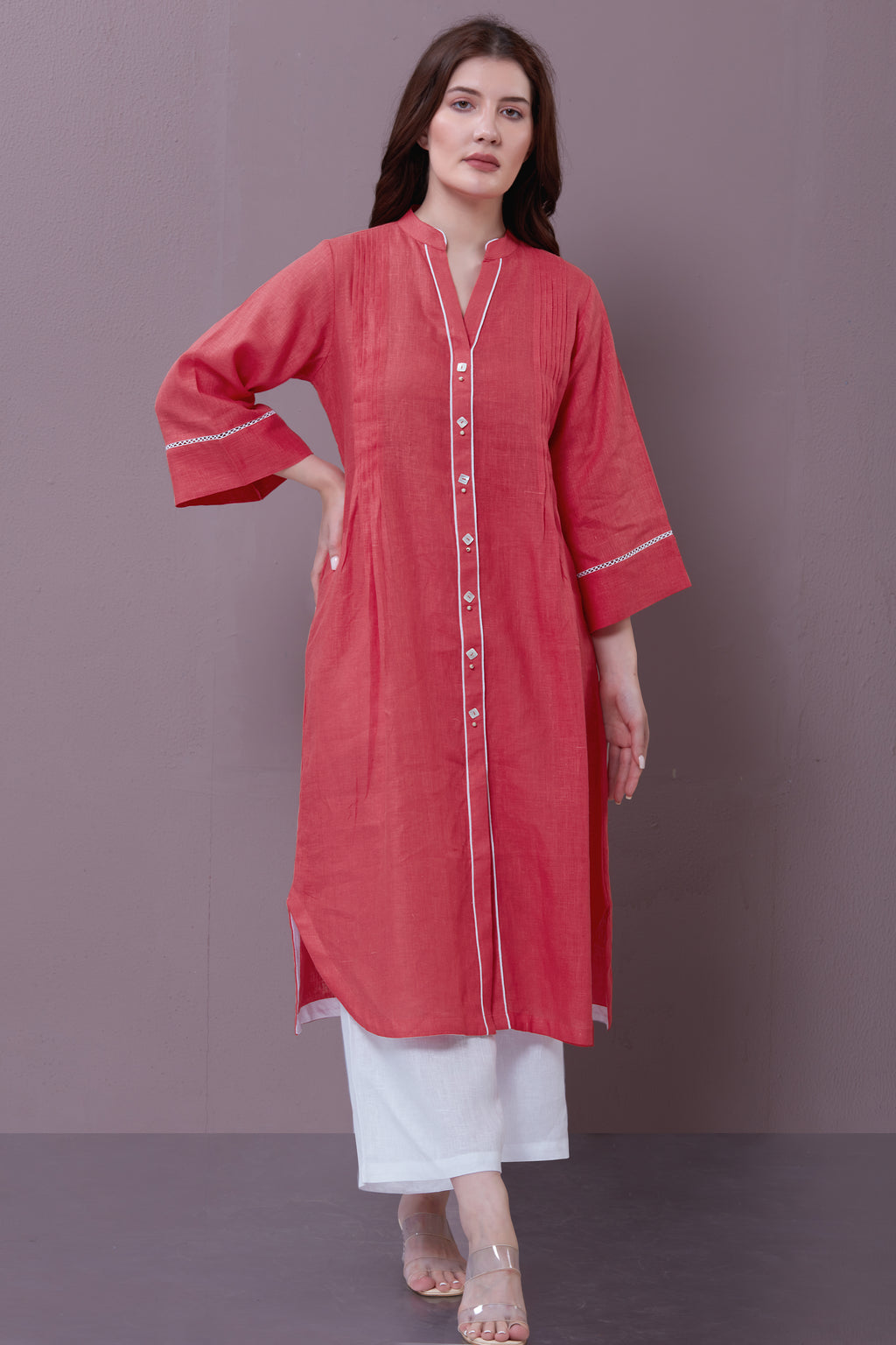 PATTERNED LINEN TUNIC