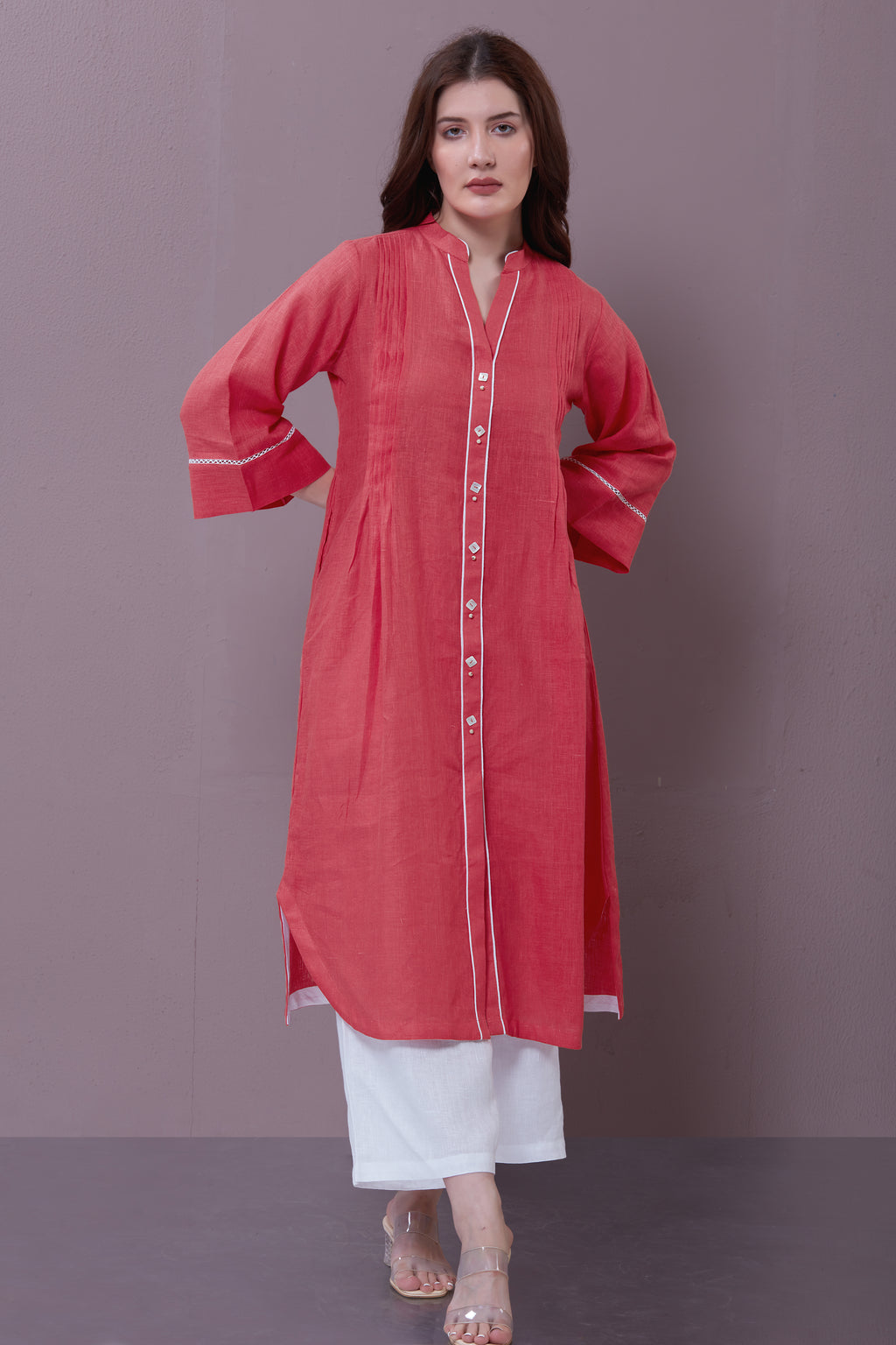 PATTERNED LINEN TUNIC