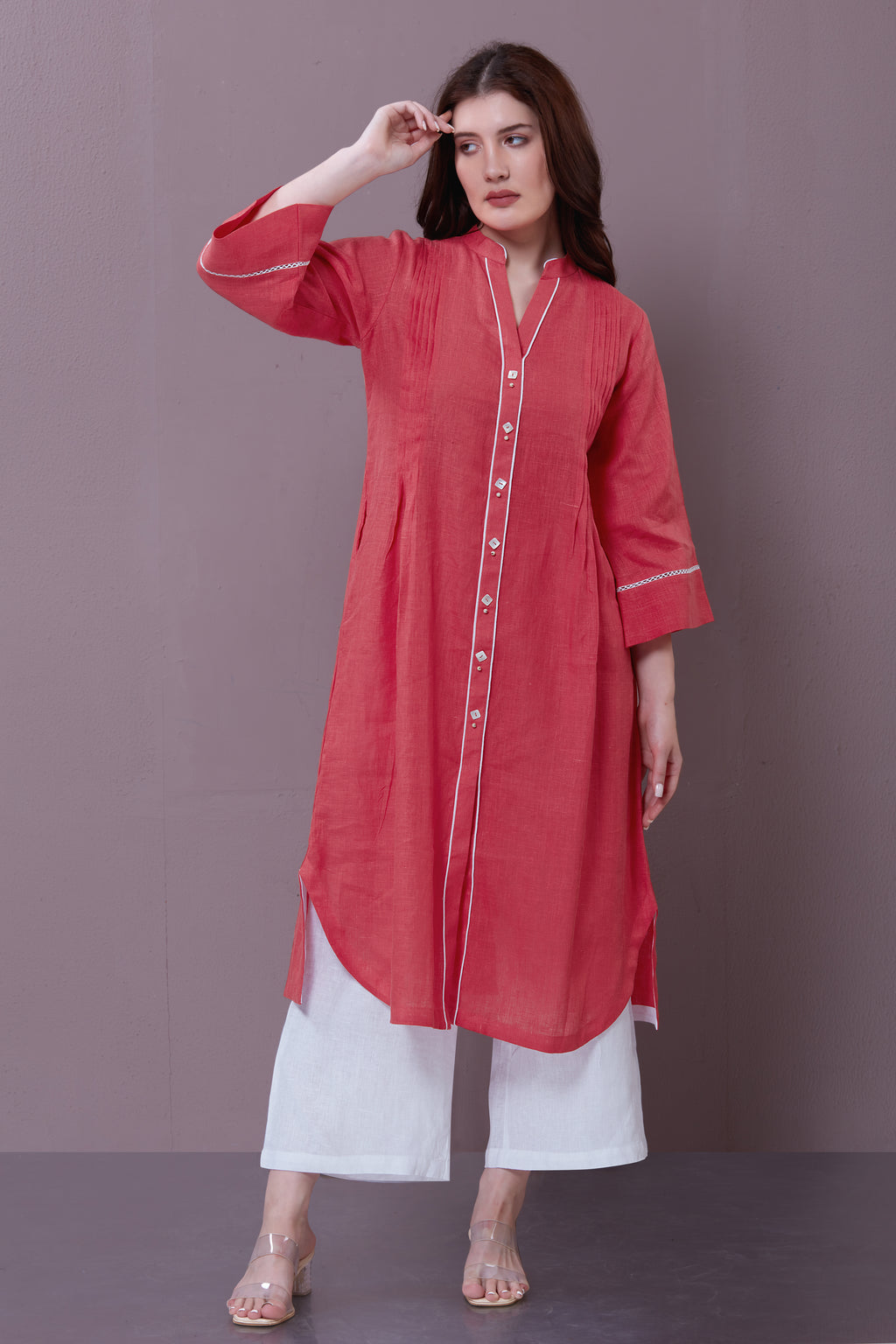 PATTERNED LINEN TUNIC