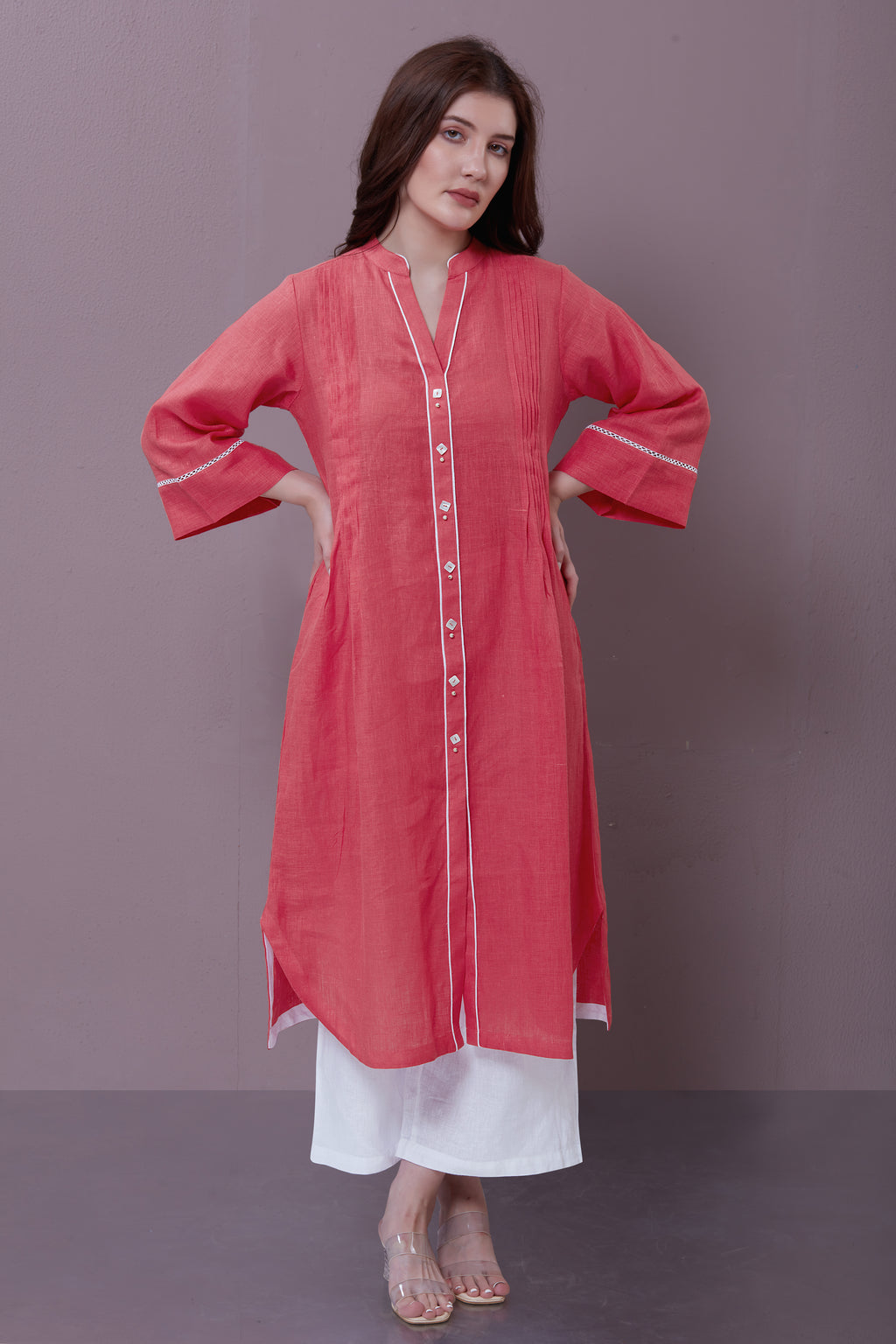 PATTERNED LINEN TUNIC